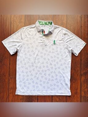 U Suck At Golf USAG Polo Shirt Mens XL Clover Irish Shamrock Lucky Performance